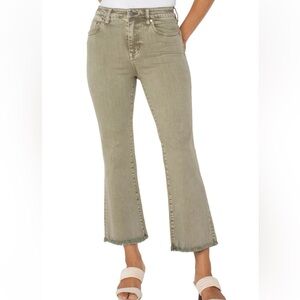 Liverpool Olive Flare & Wide Leg Jeans